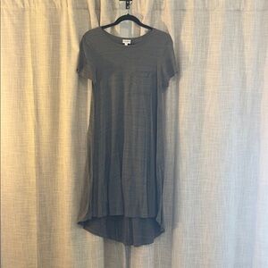 Gray Short Sleeve High-Low Dress